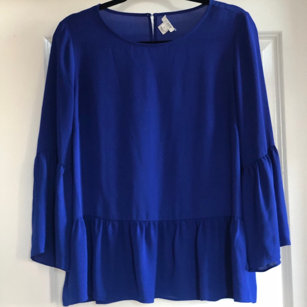JCrew 3/4 sleeve blue top